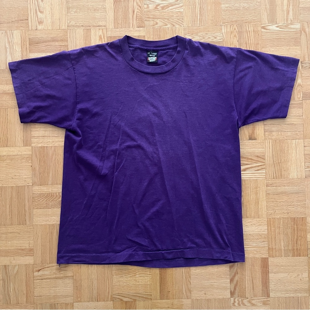 Vintage 90s Screen Stars single stitch blank made in usa purple faded thin